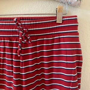 Red and White Striped Lounge Pants